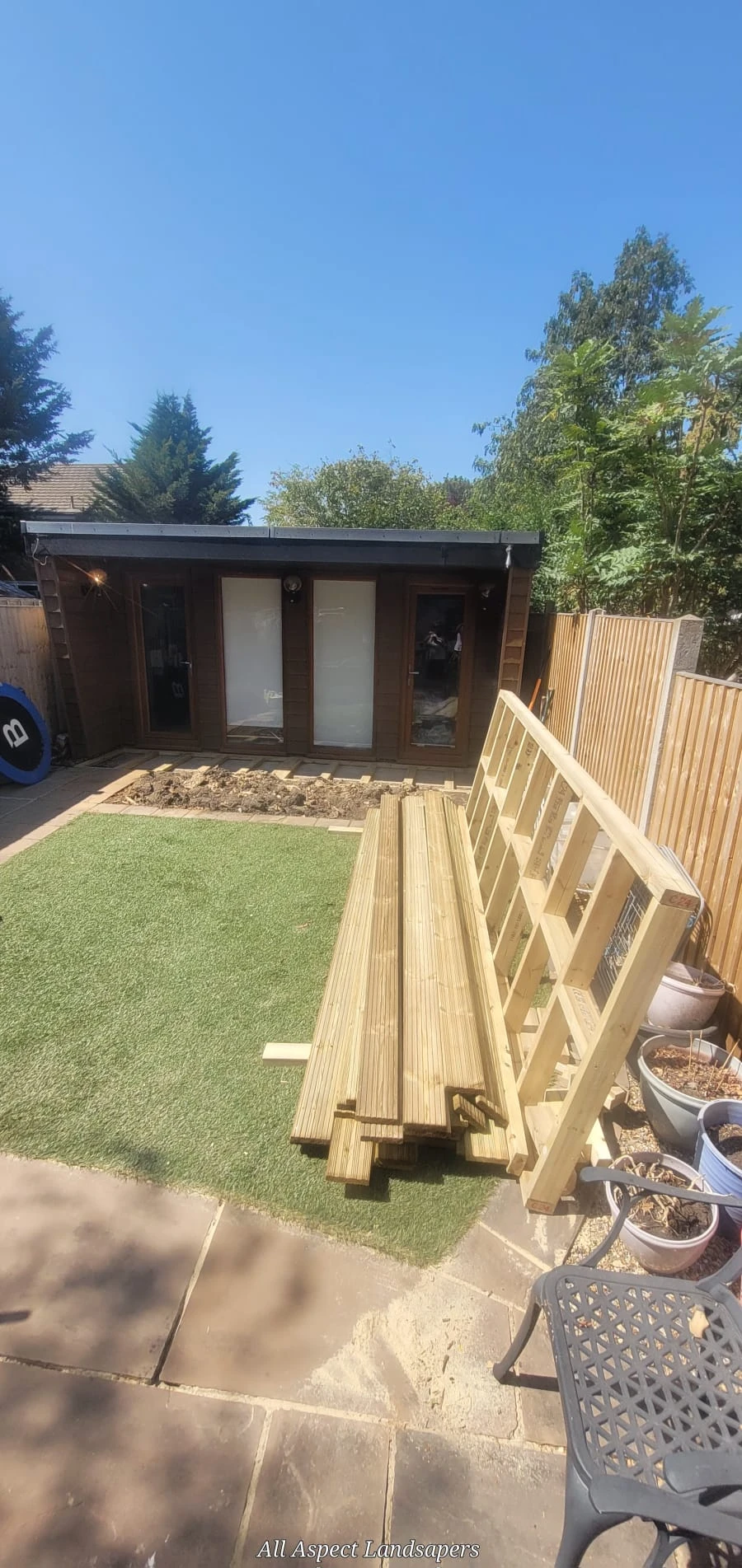 Wooden building in the garden